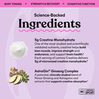 Lemme Creatine Monohydrate Gummies, Sour Strawberry (60 Gummies) | 5g Creatine for Lean Muscle, Strength, Recovery & Cognitive Health with Ginseng for Absorption. NSF Certified for Women & Men