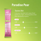 Nello Superglow Powdered Drink Mix, Skin Hydration, Glow & Hair Support, Collagen Peptides, Hyaluronic Acid, Ceramosides, Biotin & Vitamin C, 20 Stick Packs (Paradise Pear)