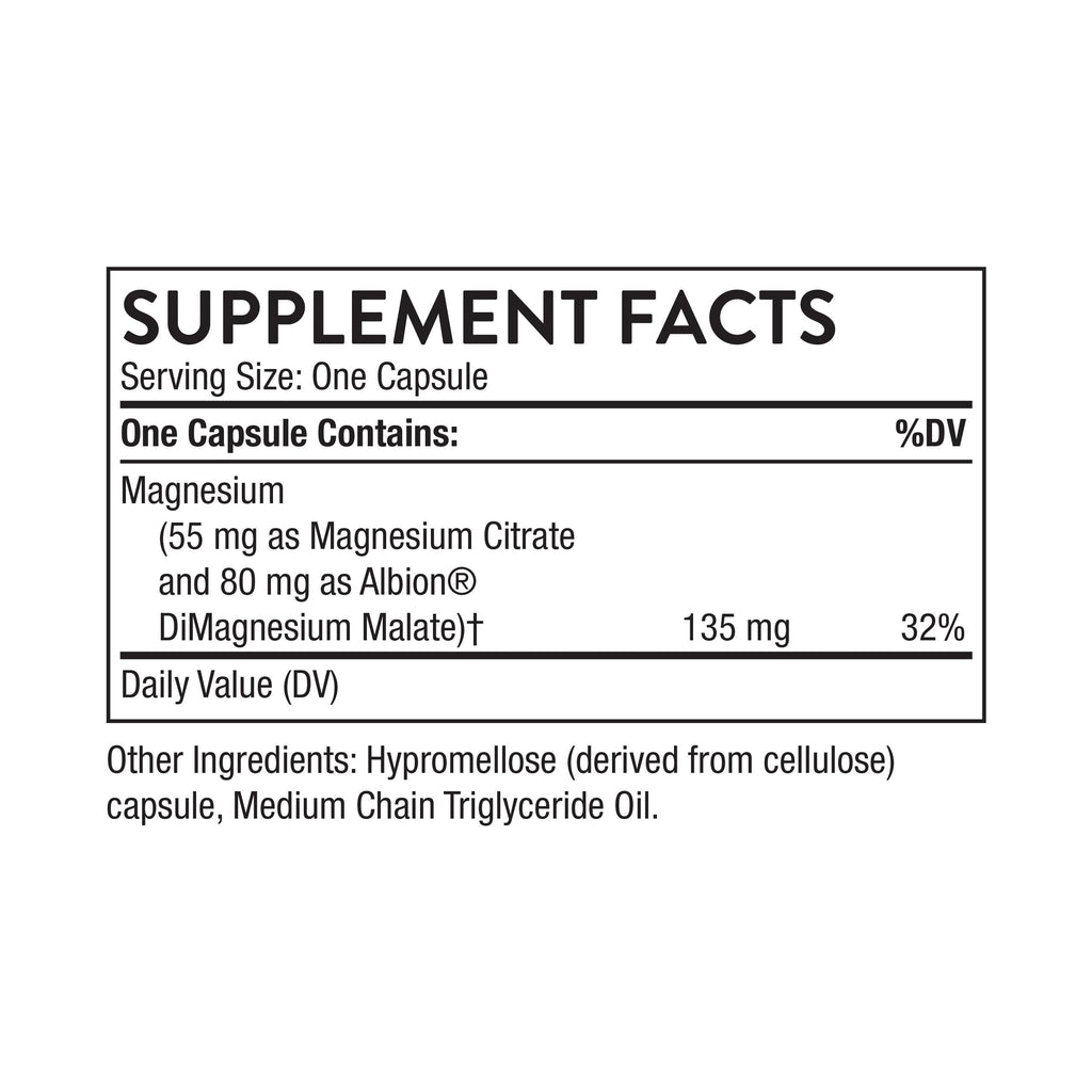 THORNE Magnesium CitraMate, Magnesium Citrate & Malate, 90 Capsules | Supports Heart Health, Skeletal Muscles, Cardiac & Lung Function, Bone Density, Fatigue & More*, NSF Contents Certified