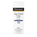 Buy now Neutrogena Age Shield Face Oil-Free Sunscreen Lotion with Broad Spectrum SPF 70, Non-Comedogenic Moisturizing Sunscreen to Help Prevent Signs of Aging, PABA-Free, 3 fl. oz. at indiglob india