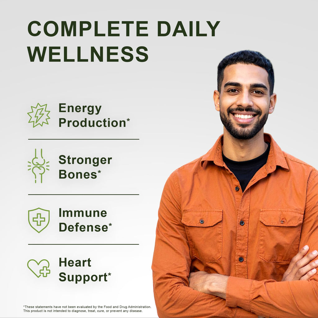 Noor Vitamins Halal Vitamins, Daily Multivitamin, Halal Vitamin for Women and Men, 30 Vitamins & Minerals, A, B12, C, Iron, Zinc to support general health, Non-GMO, Halal Multivitamin (2 Month Supply)