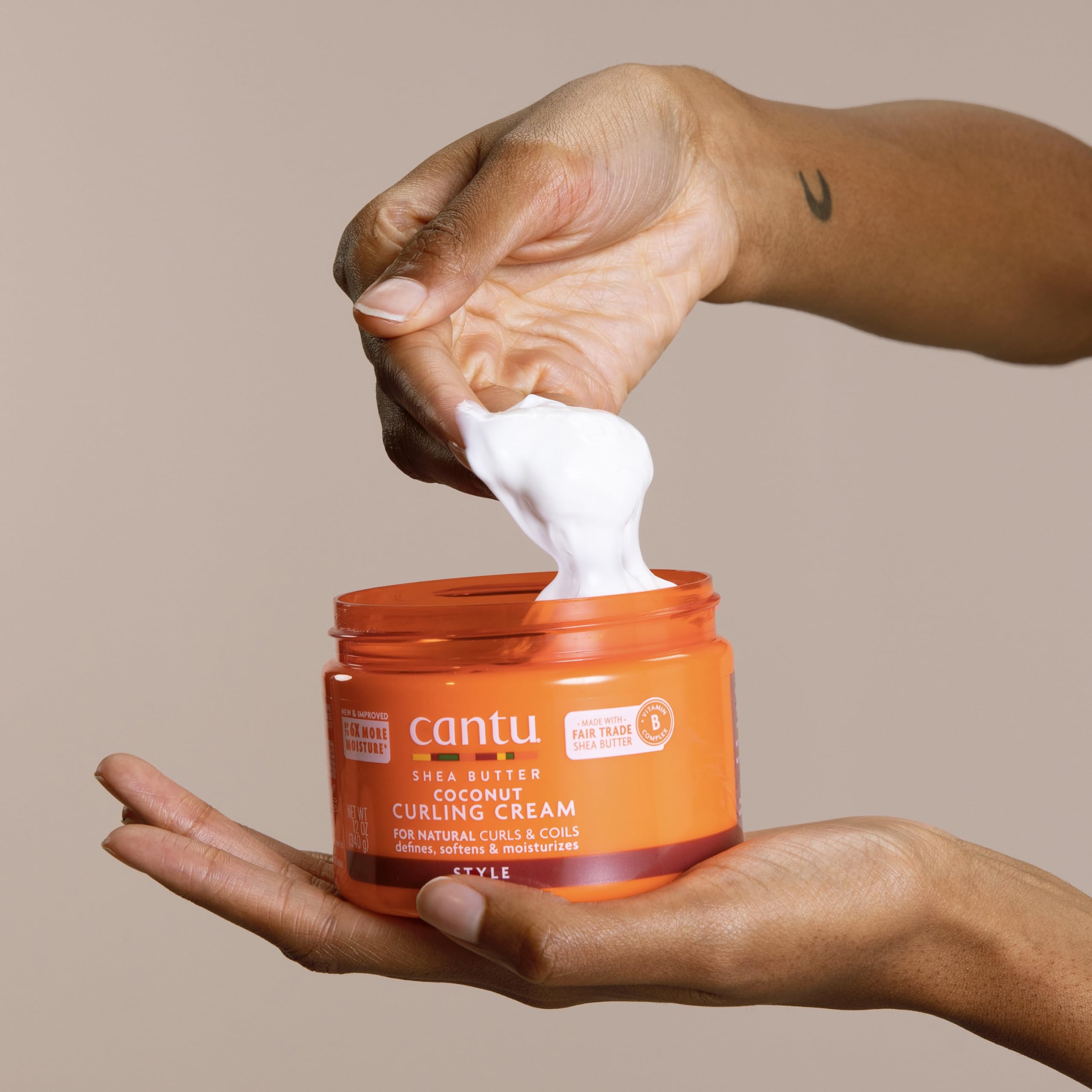Cantu Coconut Curling Cream for Natural Hair with Pure Shea Butter, 12 oz (Pack of 2)