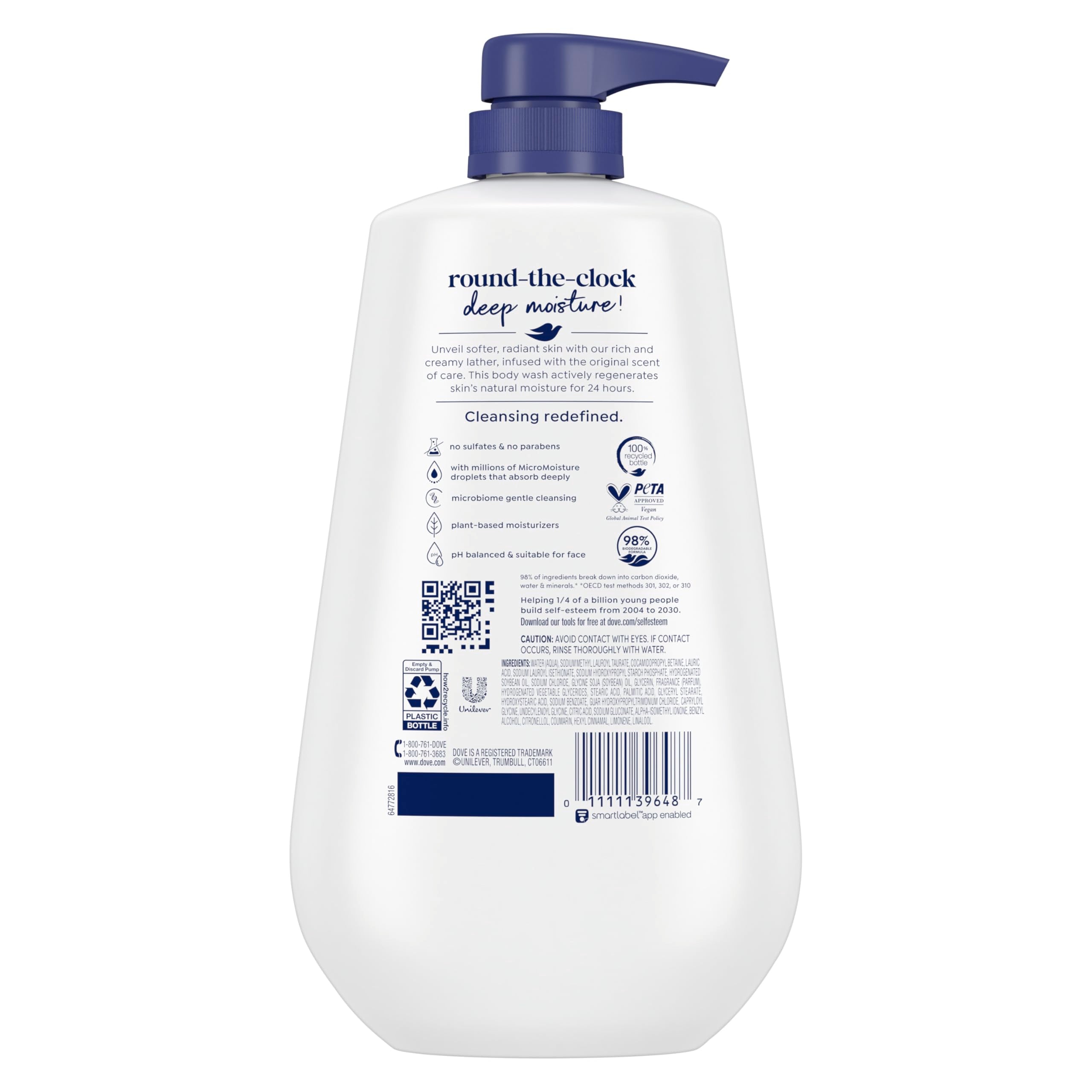 Dove Body Wash Body Wash Deep Moisture 30.6 oz Pump, Sulfate Free | Dove Deep Moisture Body Wash hydrates dry skin for 24 hours with a sulfate-free formula and MicroMoisture technology.