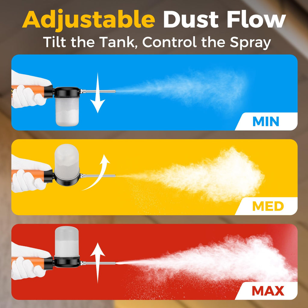 Diatomaceous Earth Powder Duster Applicator Sprayer with Adjustable 4FT Rod