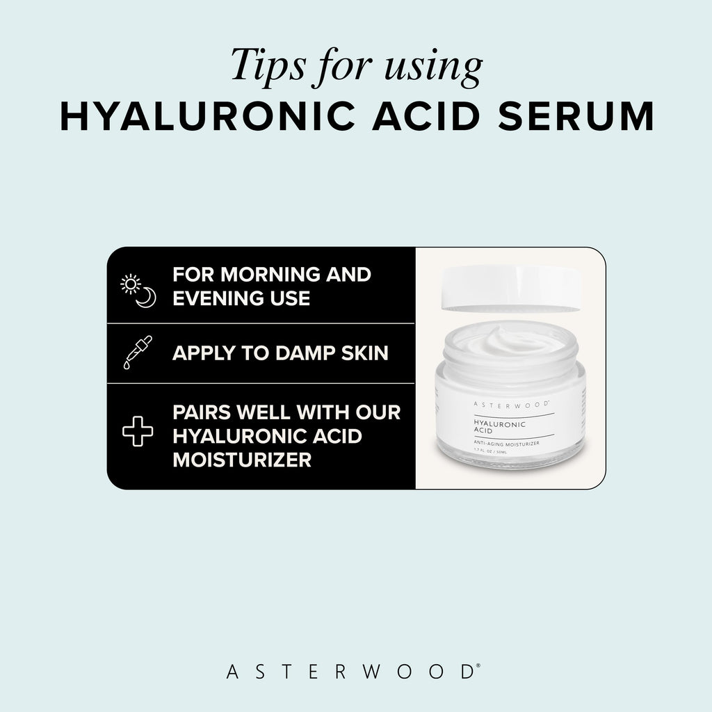 Asterwood Pure Hyaluronic Acid Serum for Face, Anti-Aging & Hydrating | Deep Hydrating, Plumping & Smoothing Serum, Cruelty-Free, Fragrance-Free & Vegan, 8 Fl Oz