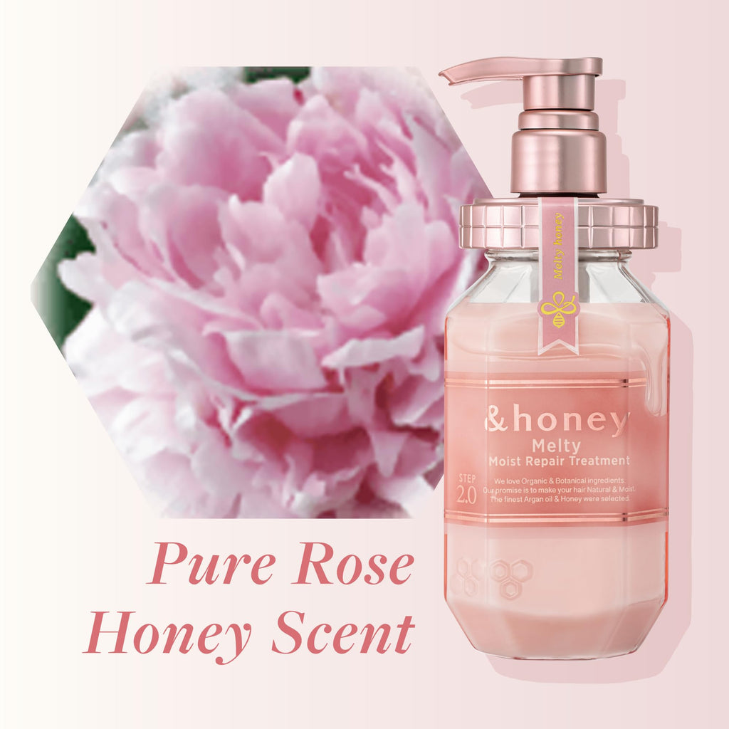 [Genuine Product] &honey Melty Moist Repair Shampoo & Conditioner Set 440mL+450g/14.87.fl.Oz+15.69Oz Sulfate-Free Moisturizing Hair Care Tame Frizz Waves