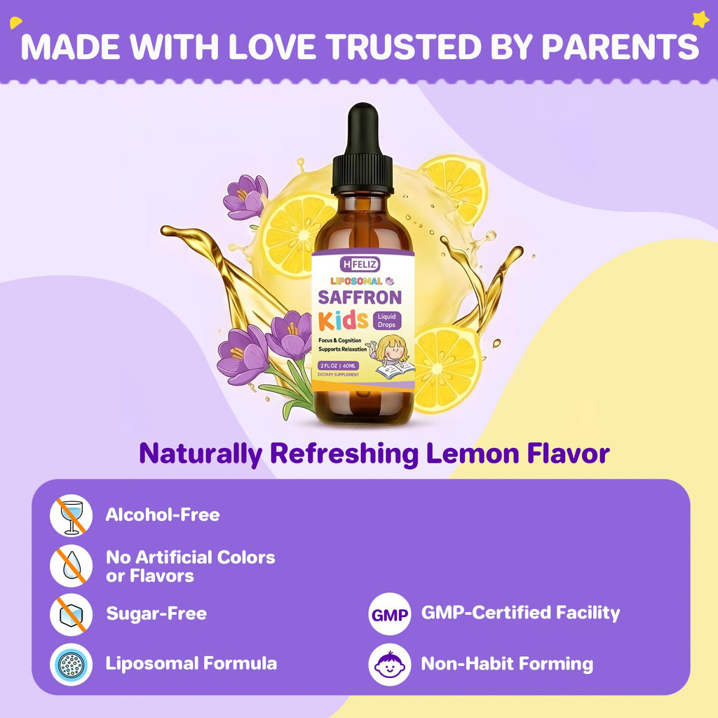 Liposomal Saffron Liquid Drops for Kids, 2 Fl OZ