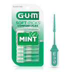 Buy now GUM Soft-Picks Comfort Flex, Easy to Use Dental Picks for Teeth Cleaning Health, Disposable Interdental Brushes with Convenient Carry Case, Dentist Recommended Dental Picks, Mint, 80 Count at indiglob india