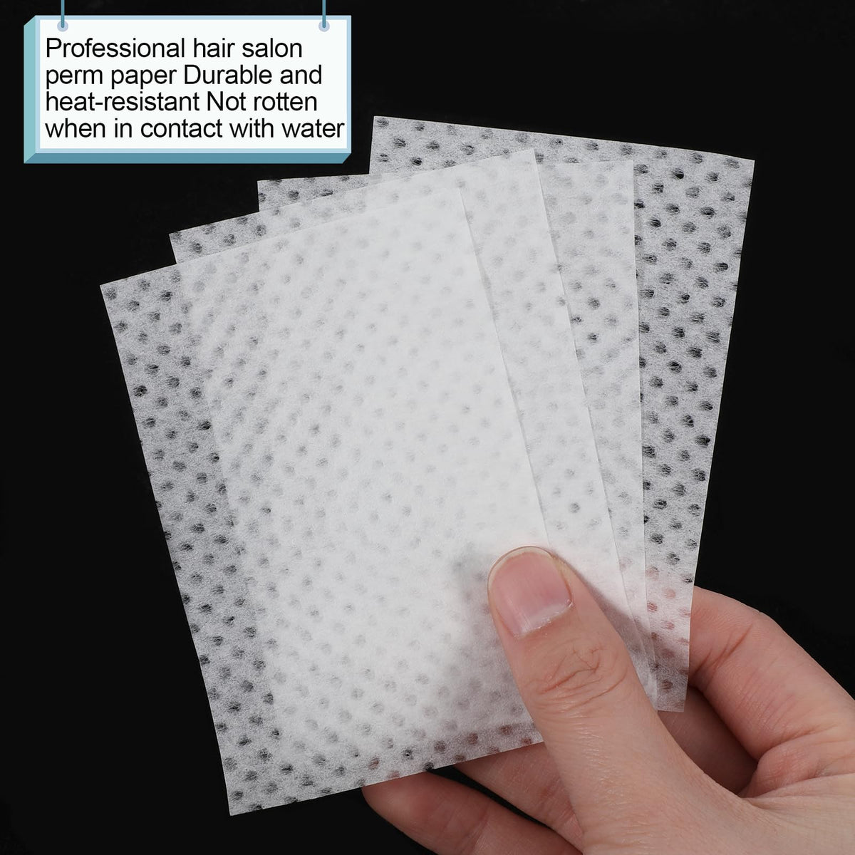 300 Pcs End Papers for Hair, Perm Paper for Hair, Disposable Salon Hair End Wrap Papers, High Temperature Resistance Curling Tissue Styling Accessories for Cold and Hot Perms (White)