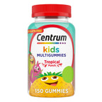 Centrum Kids Multivitamin Gummies, Tropical Punch Flavor, 150 Tablets | Contains B Vitamins, Vitamin C, Vitamin D, and Vitamin E, Supports Immunity, Energy, Growth and Development