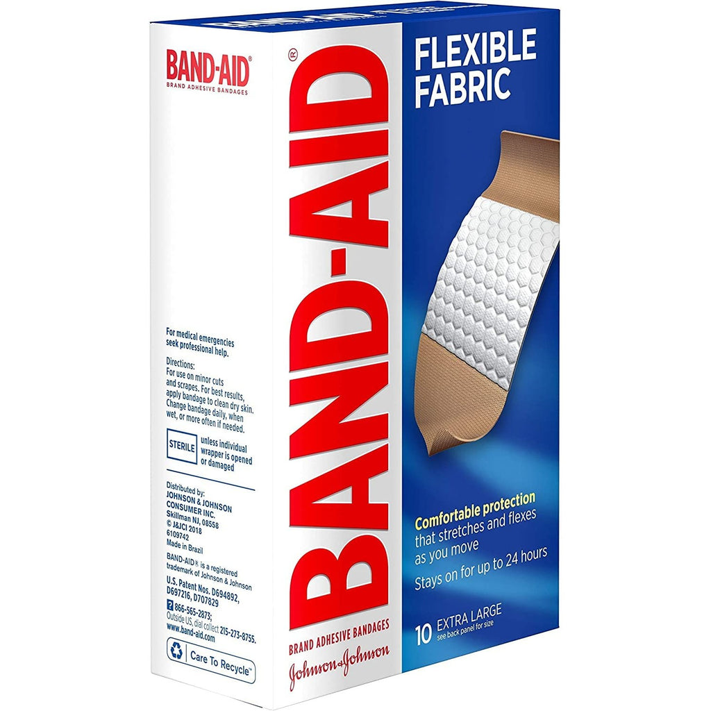 Buy now Band-Aid Adhesive Bandages Flexible Fabric, Extra Large, 10 Count at indiglob india