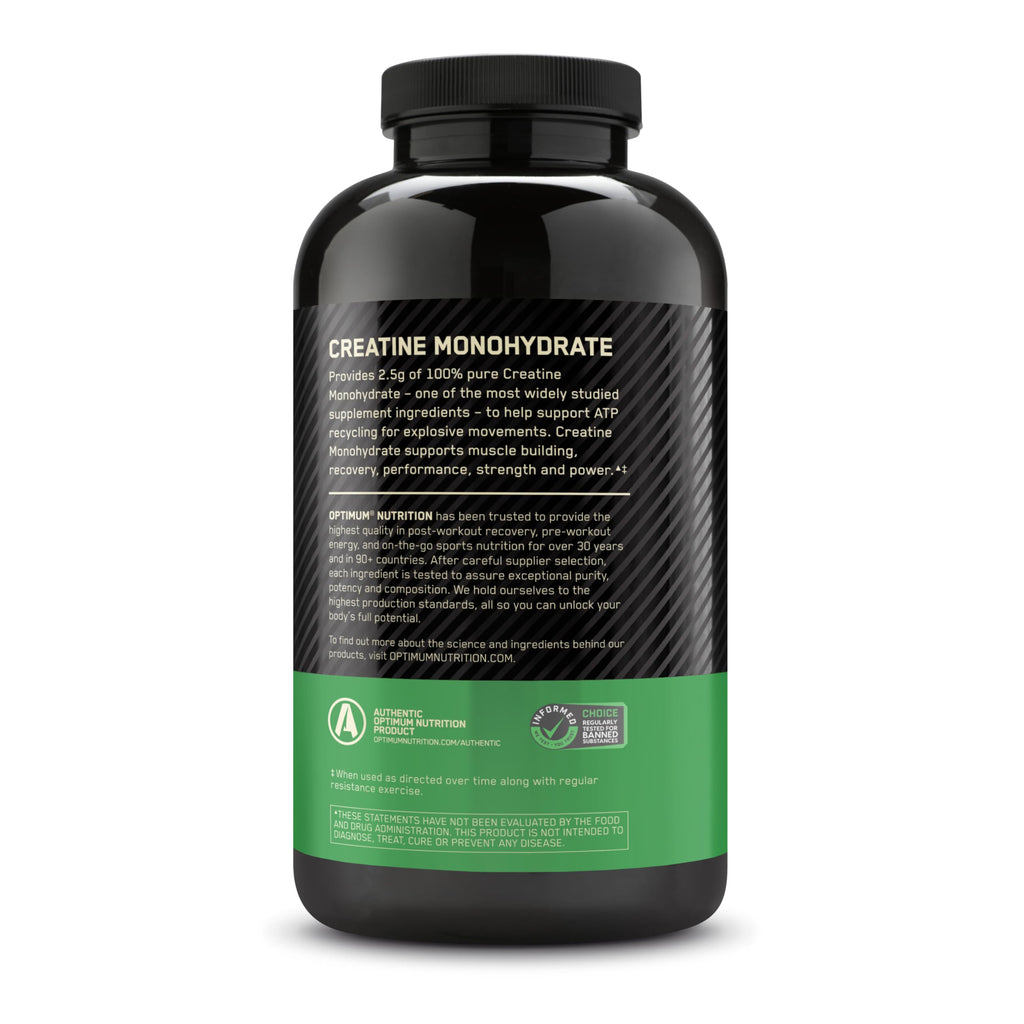 Optimum Nutrition Creatine, Micronized Creatine Monohydrate Capsules, Supports Strength & Recovery, Banned Substance Tested, 2.5g per Serving, 150 Servings, 300 Count