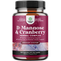 D Mannose with Cranberry Supplement - D Mannose 1000mg per Serving Capsules for Kidney Defense Support & Cleanse and Urinary Tract Health for Women & Men - Adults Bladder Health Supplement - 240 Count