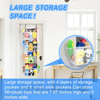 Toread Over the Door Stuffed Animal Storage, Holds Up To 75 lbs, Easy View Over The Door Storage, Versatile For Stuffed Animal, ideal for Storing Small To Medium Items On Any Door.(White)