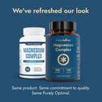 Purely Optimal Magnesium Complex - 6 Forms Magnesium Glycinate, Citrate & Malate - Sleep Support, Stress Relief, Muscles, Heart Health & Relaxation - Magnesium Supplement for Women & Men, 120 Caps
