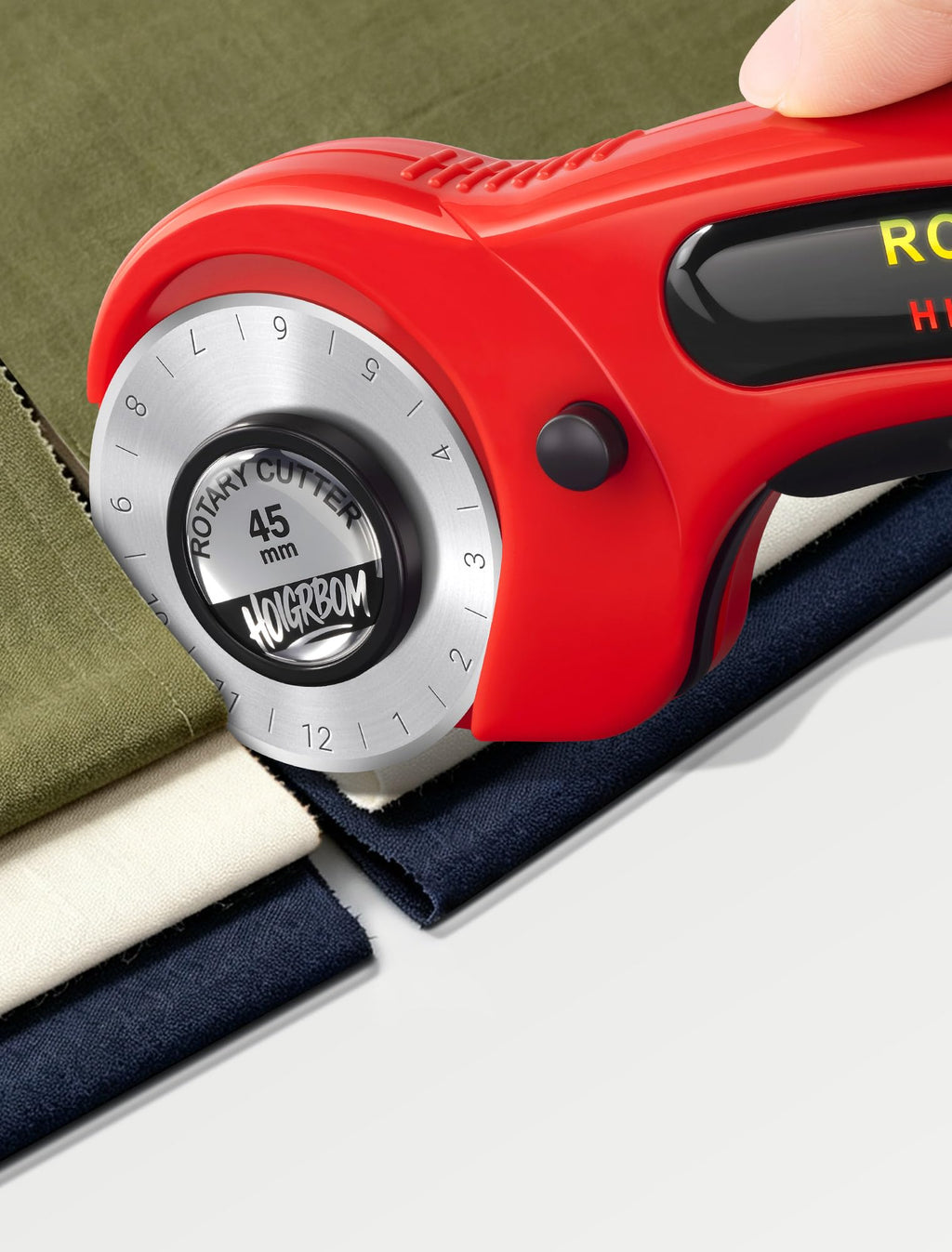 45mm Fabric Rotary Cutter with 5 Extra Blades, Ergonomic Handle