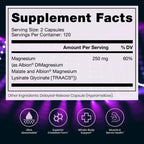 Optimum Magnesium, Energy & Sleep Support, 240 Capsules | Supports Bone Health, Chelated for Maximum Absorption, Glycinate Lysinate & Di-Magnesium Malate, Made in USA, 120 Servings