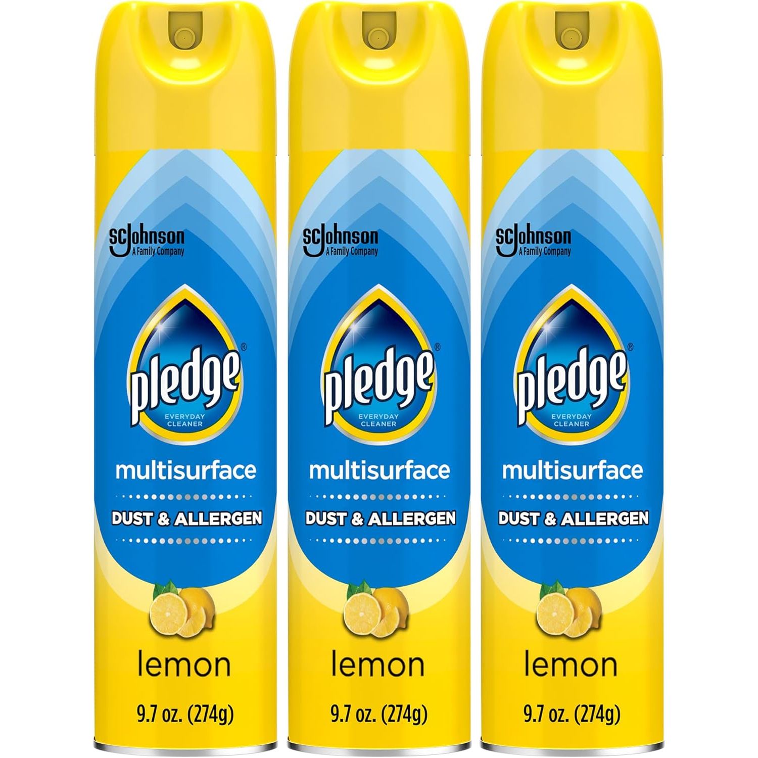 Buy now Pledge Dust & Allergen Multisurface Cleaner, Aerosol Spray, Lemon Scent, 9.7oz (Pack of 3) at indiglob india