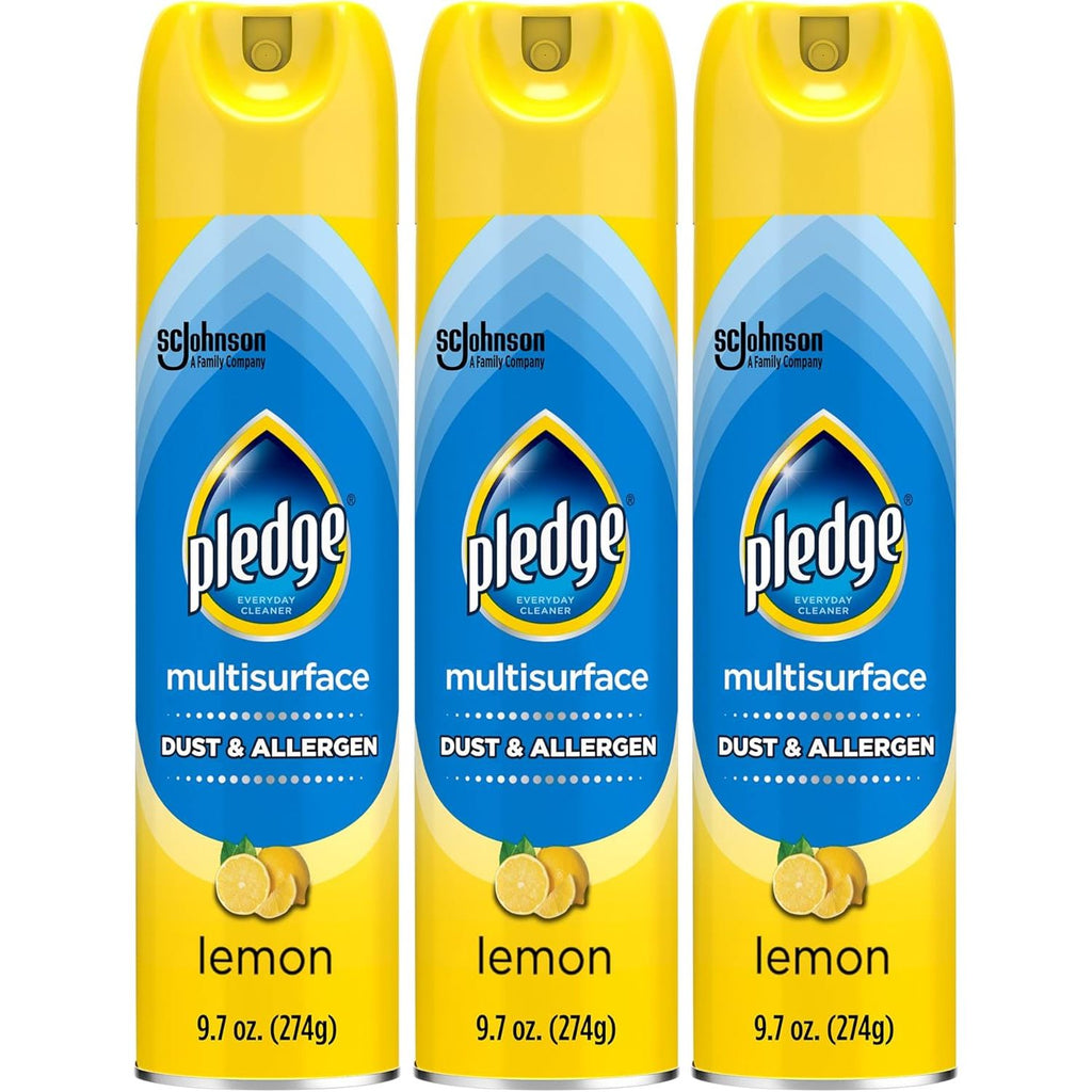 Buy now Pledge Dust & Allergen Multisurface Cleaner, Aerosol Spray, Lemon Scent, 9.7oz (Pack of 3) 9.7 Ounce (Pack of 3) at indiglob india
