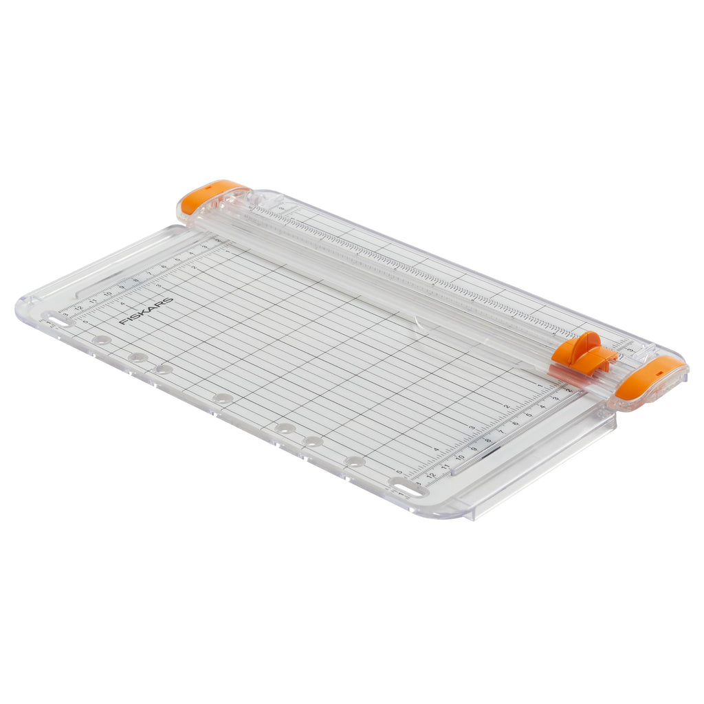 Fiskars SureCut Portable Paper Cutter, Precise Trimmer Tool, 9" Cut Length