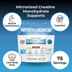 MYOXCIENCE Micronized Creavitalis Creatine | The World’s Purest Micronized Form of Creatine Monohydrate | Supports Muscle Performance, Lean Body Mass, & Cognition | 75 Servings