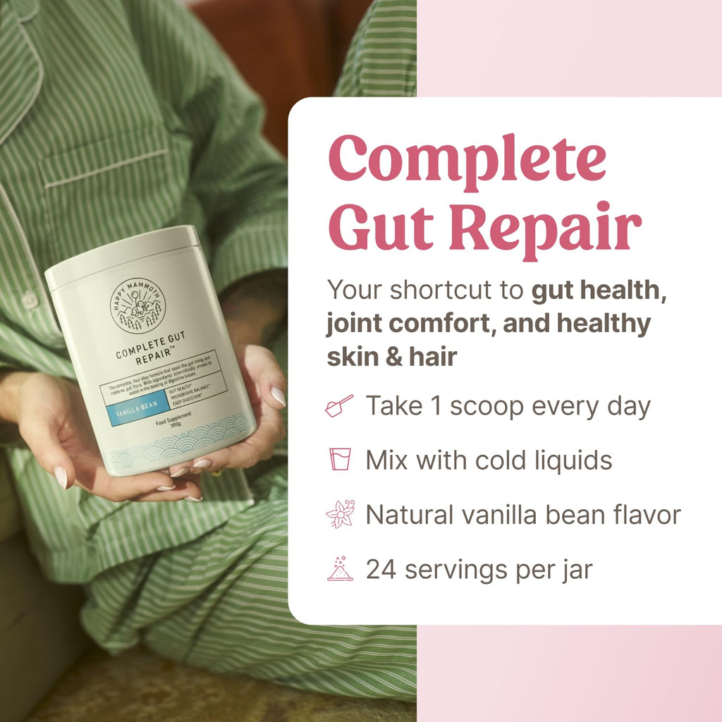 Happy Mammoth Complete Gut Repair for Bloating, Gut Health, Skin & Joints