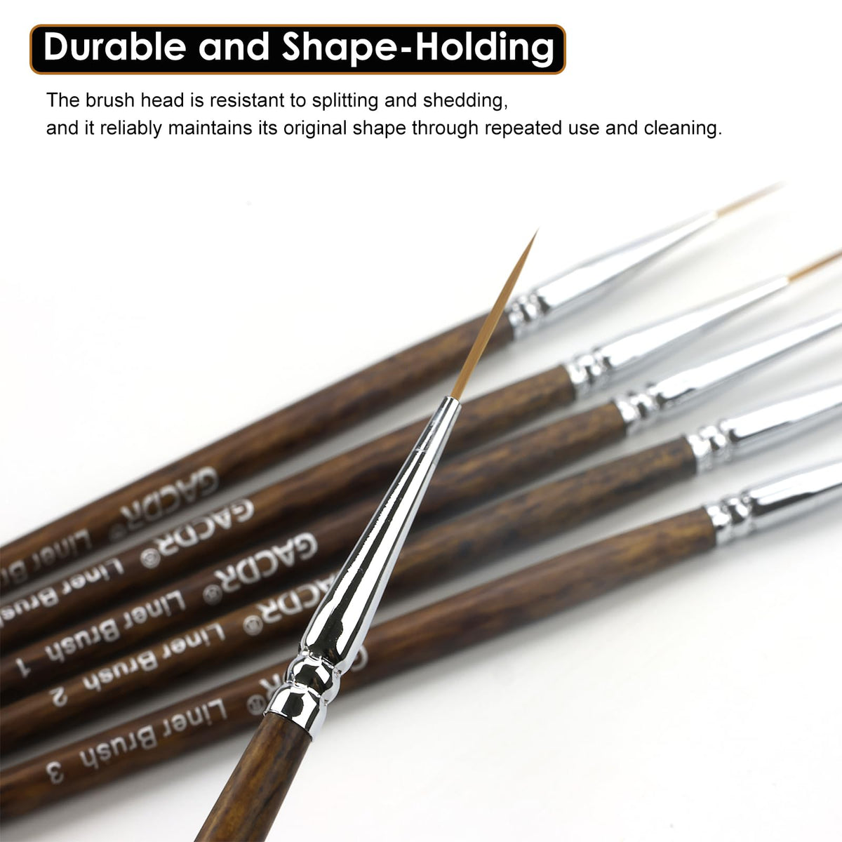 Rigger Brush Watercolor Set, 6 Long Liner Brushes for Acrylic Painting