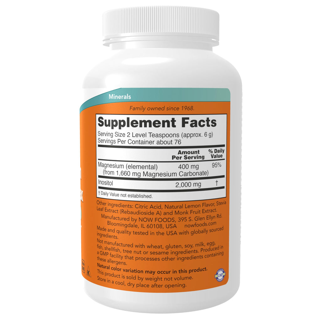 Buy now NOW Foods Supplements,powder Magnesium Inositol Relax, Nervous System Support*, Fizzy Lemonade Flavor, 16-Ounce at indiglob india