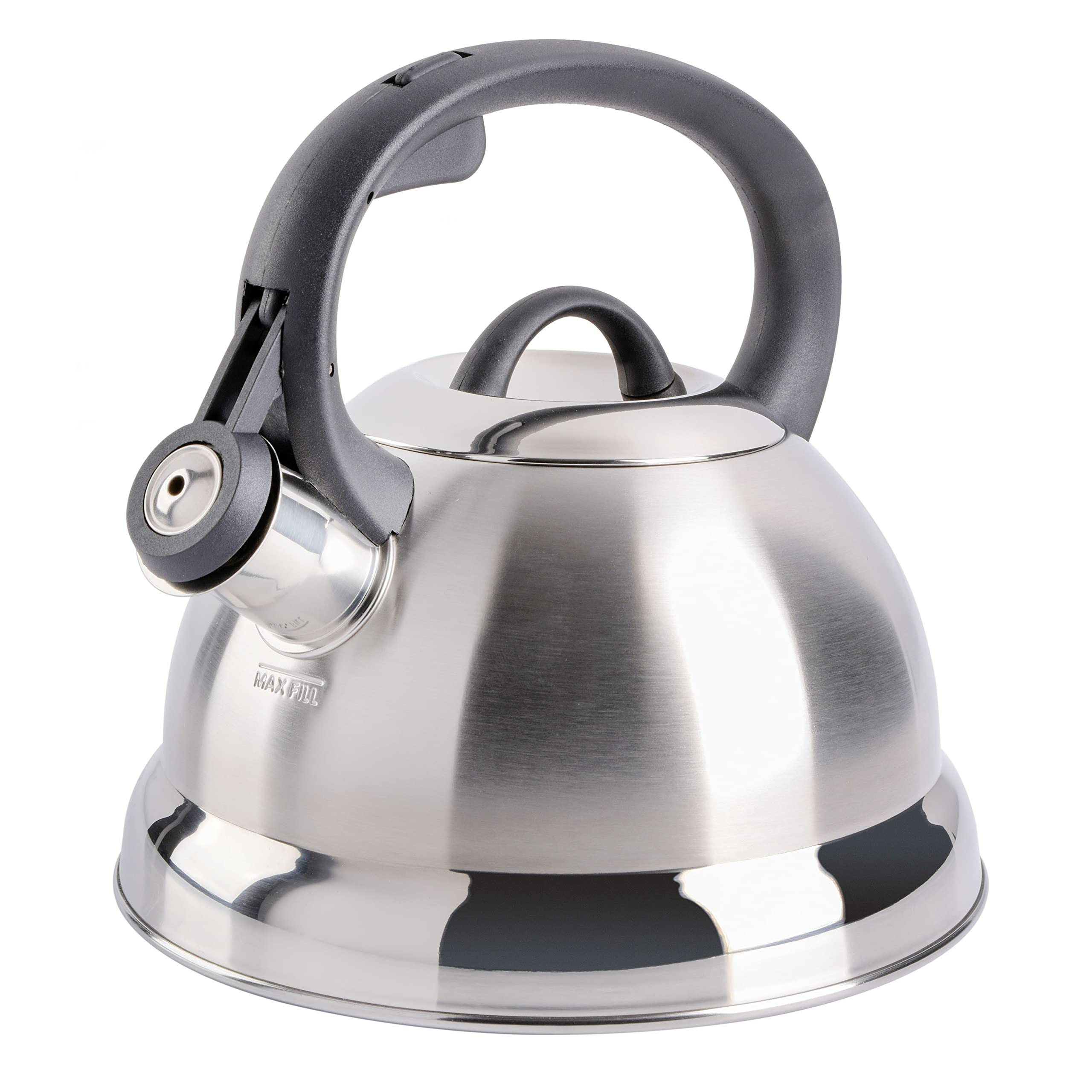 Buy now Mr. Coffee Flintshire 1.75-Quart Stainless Steel Whistling Tea Kettle â€“ Brushed Satin Finish Stove-Top Kettle for Boiling Water 1.8 Quarts Brushed Satin at indiglob india