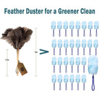 Buy now Feather Duster, Feather Dusters for Cleaning Ddzmz Fluffy Natural Genuine Ostrich Feathers with Wooden Handle Reusable Handheld Ostrich Feather Duster Cleaning Supplies, Gray and Brown(Length 16") at indiglob india