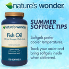 Nature's Wonder Fish Oil 1100mg Omega-3 Fatty Acids EPA & DHA,120 Softgels | Whole Body Support Joint, Heart, Immune, Eye & Brain Health for Women & Men, Rigorously Tested, Gluten-Free, 120 Day Supply