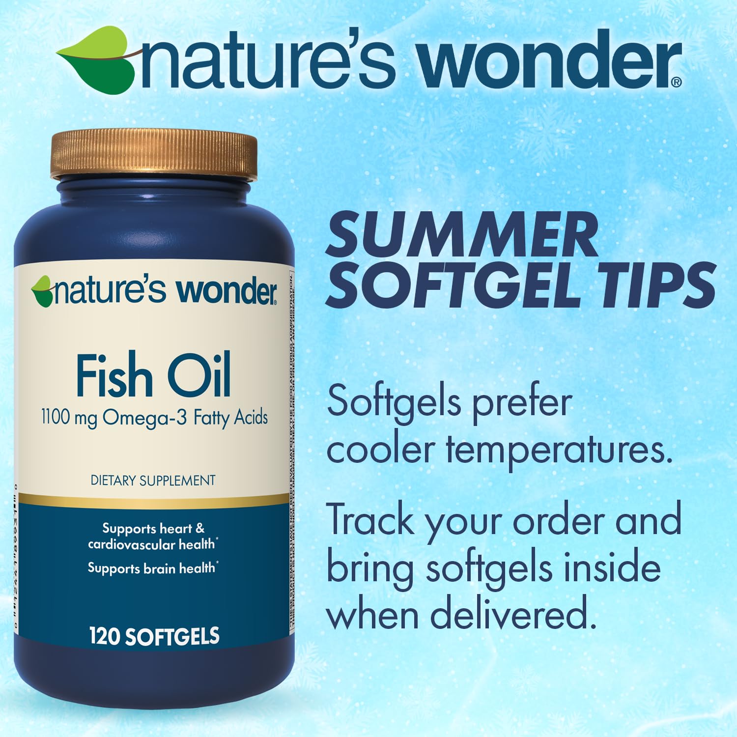 Nature's Wonder Fish Oil 1100mg Omega-3 Fatty Acids EPA & DHA,120 Softgels | Whole Body Support Joint, Heart, Immune, Eye & Brain Health for Women & Men, Rigorously Tested, Gluten-Free, 120 Day Supply