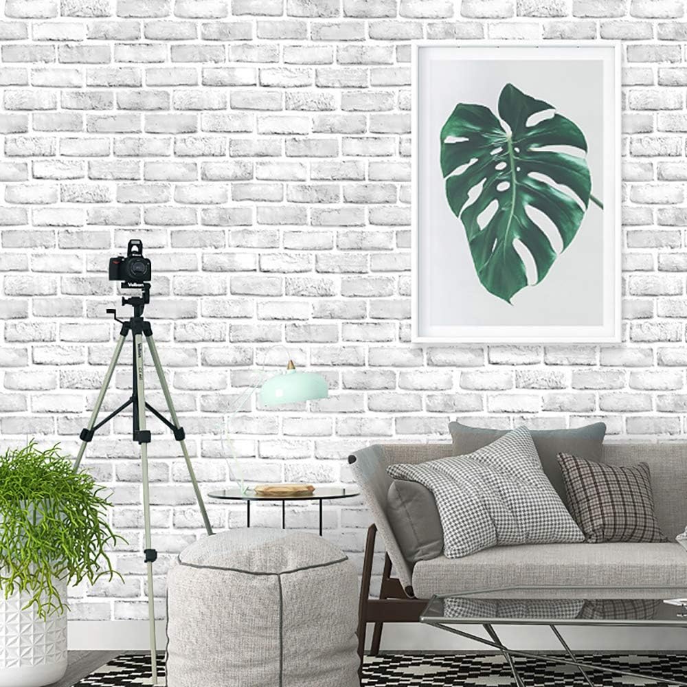 Buy now Cohoo Home Brick Wallpaper Peel and Stick Contact Paper 120inL 18inW Faux 3D Brick Contact Paper for Walls White Gray Grey Self Adhesive Removable Wallpaper Backsplash Bedroom Wall Sticky Waterproof 17.7" x 197" Gray White at indiglob india