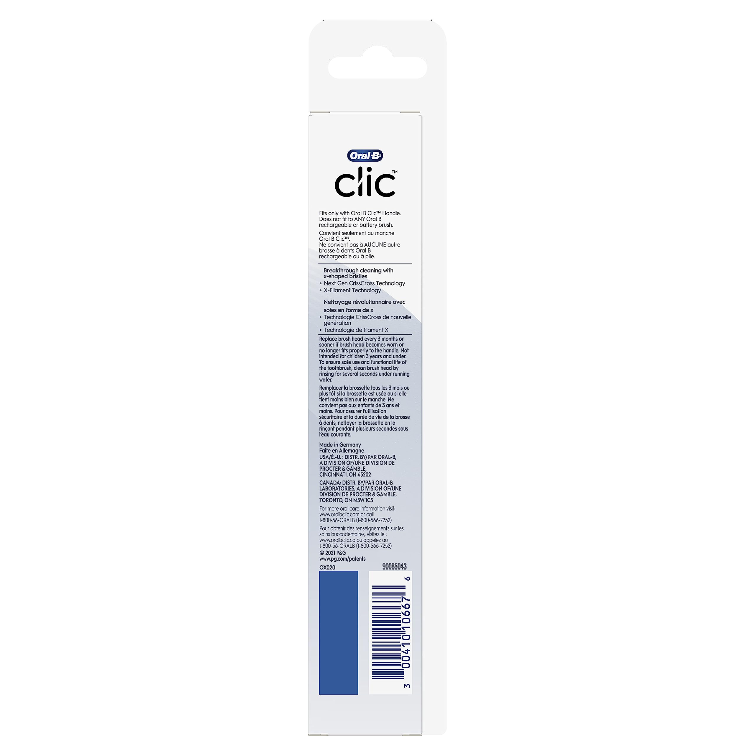 Buy now Oral-B Clic Toothbrush replacement heads, 2 count toothbrushes, white refill brush heads at indiglob india