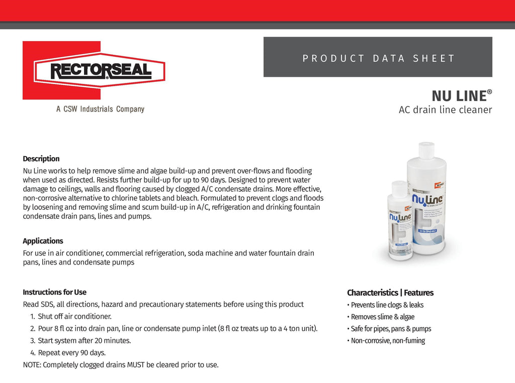 Liphontcta (4)-Pack NuLine HVAC Condensate Nu-Line Drain Cleaner, 8 Ounce