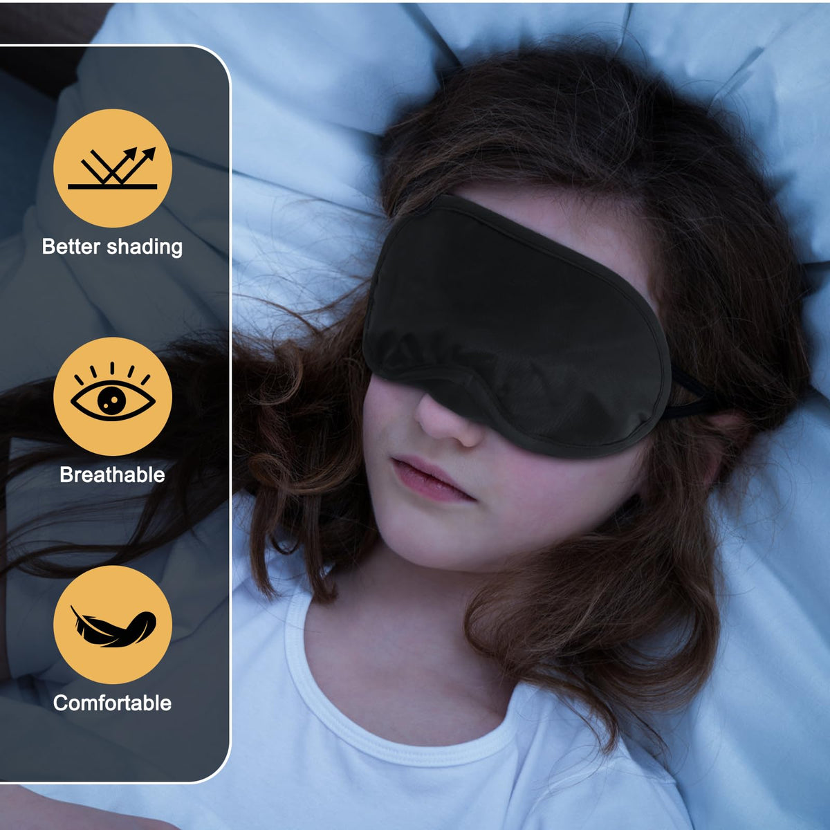 NICEMOVIC 10 Pcs Blindfold Sleep Eye Masks for Party Games Adults Couples Travel, Party Favors for Men Adults, Individually Wrapped Sleep Masks Bulk for Women Men Kids, Eye Covers for Sleeping (Black)