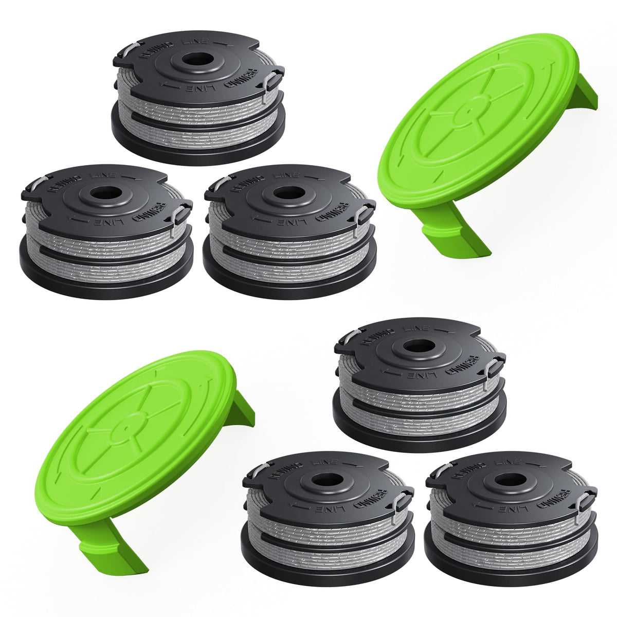 YWTESCH 8 Pack 0.065"-18Ft Dual Line Weed Wacker String Fit for Greenworks