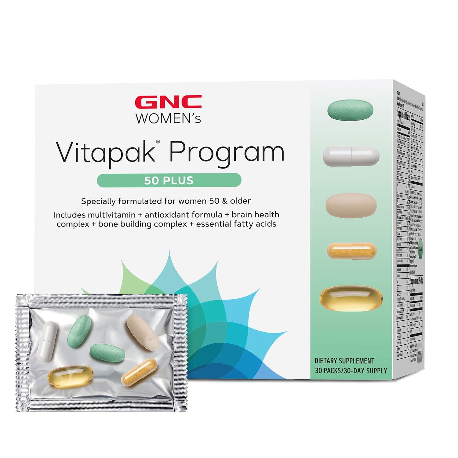 Buy now GNC Women's Ultra Mega 50 Plus Vitapak Program, 30 Packs, for Overall Womenâ€™s Health for Those Over 50 at indiglob india