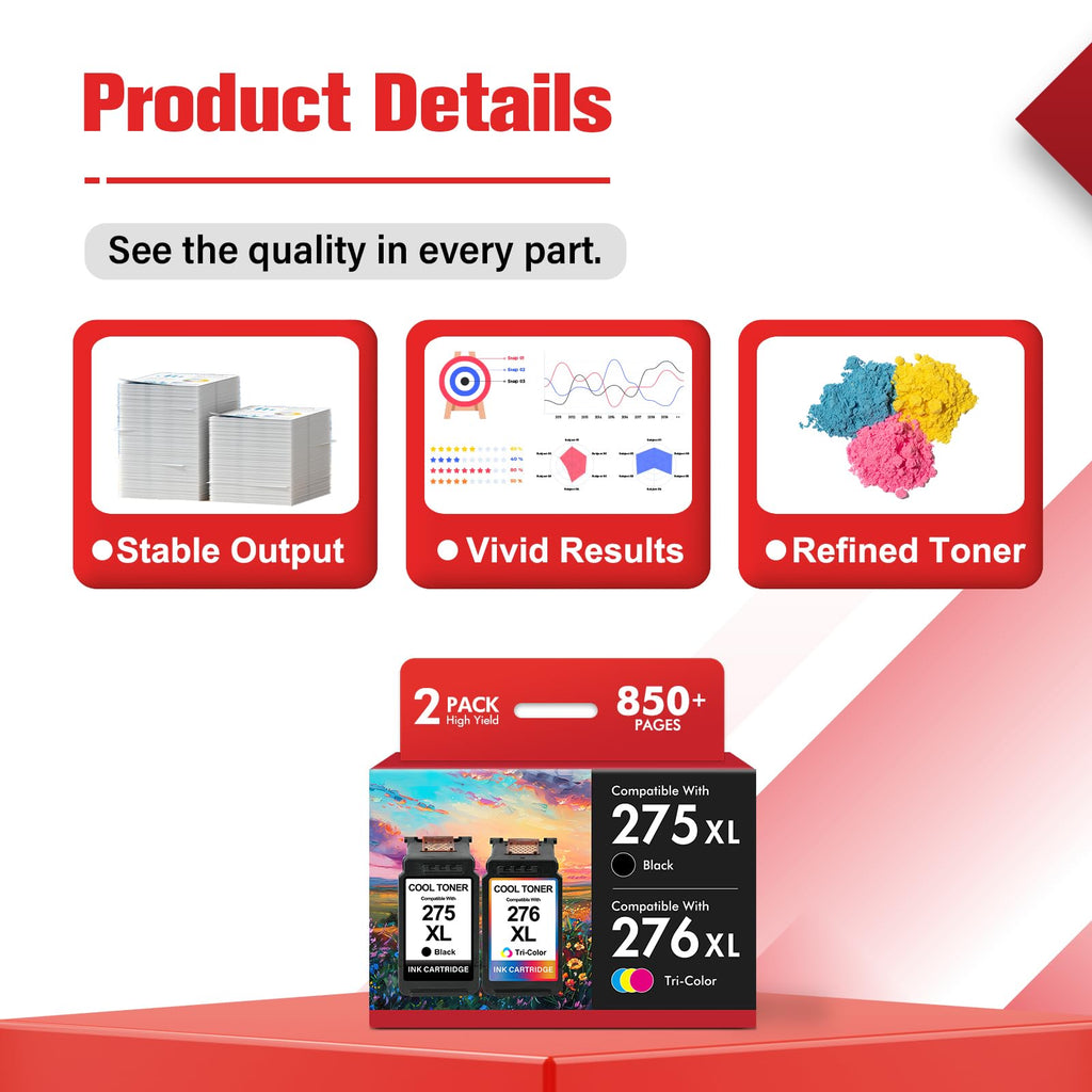 275 and 276 TS3722 TR4720 TR4700 TR4722 Ink Cartridges for Canon Printer