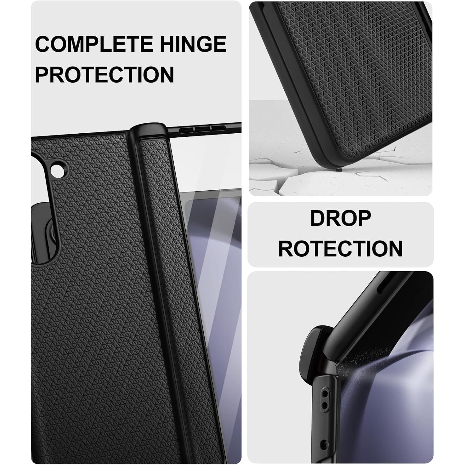 Buy now for Samsung Galaxy Z Fold 5 Case with Screen Protector & Hinge Protection, Slim Fit Shockproof Lightweight Durable Hard PC Cover Phone Case for Samsung Galaxy Z Fold 5 5G 2023, Black at indiglob india