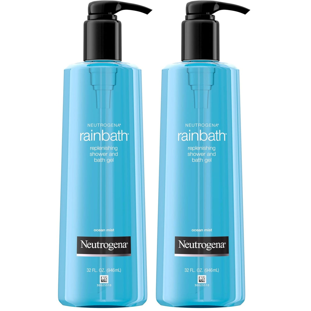 Neutrogena Rainbath Replenishing Shower & Bath Gel, Ocean Mist, 32 fl. oz | Refreshing Body Wash, Moisturizing Formula, Soft Skin, Pump Bottle