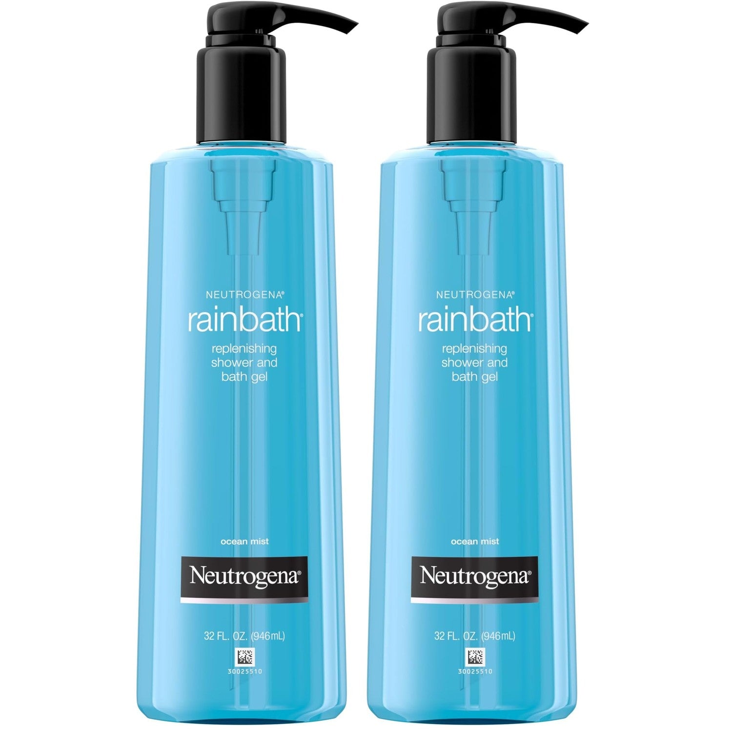 Neutrogena Rainbath Replenishing Shower & Bath Gel, Ocean Mist, 32 fl. oz | Refreshing Body Wash, Moisturizing Formula, Soft Skin, Pump Bottle
