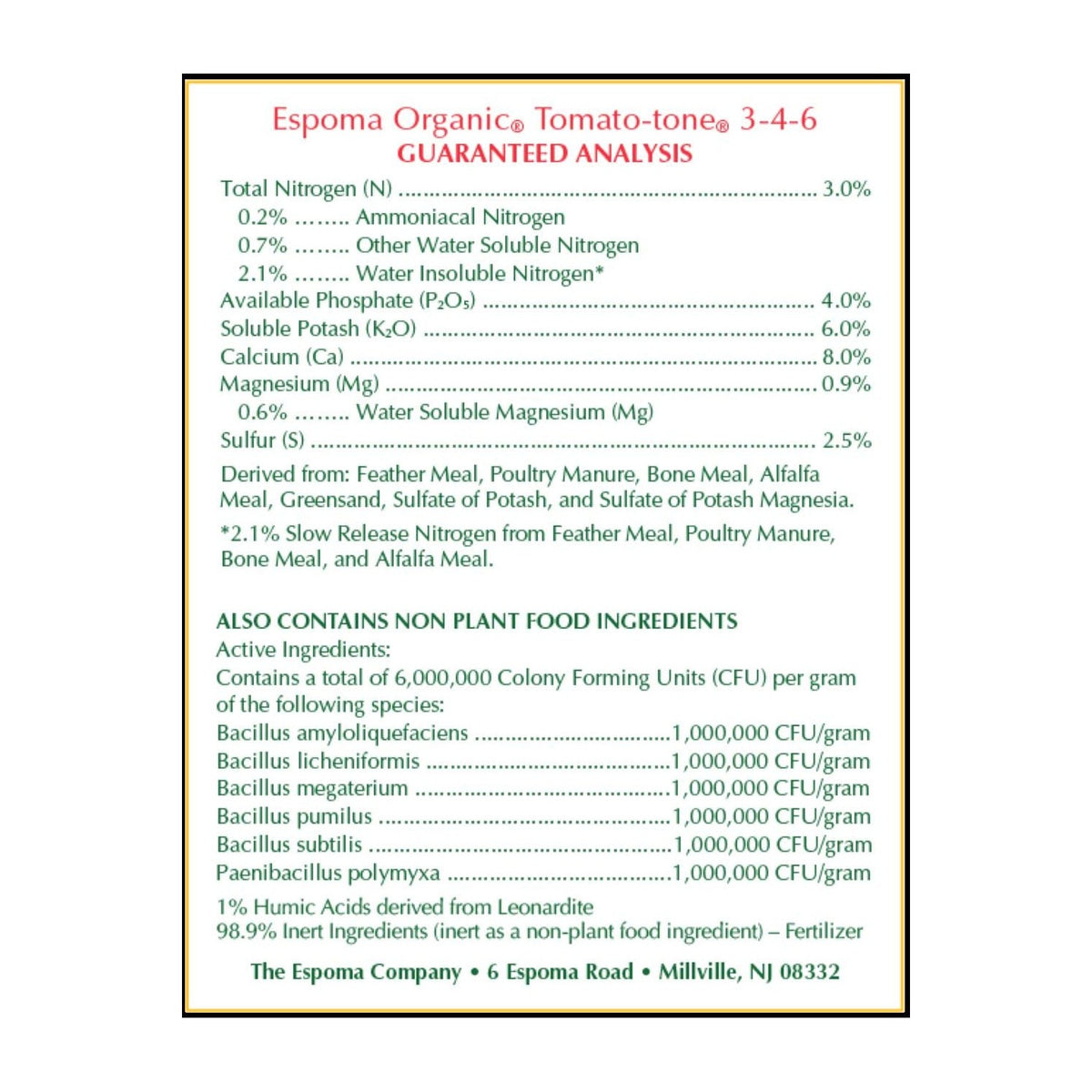 Espoma Organic Tomato-Tone 3-4-6 with 8% Calcium. Organic Fertilizer for All Types of Tomatoes and Vegetables. Promotes Flower and Fruit Production. 4 lb. Bag