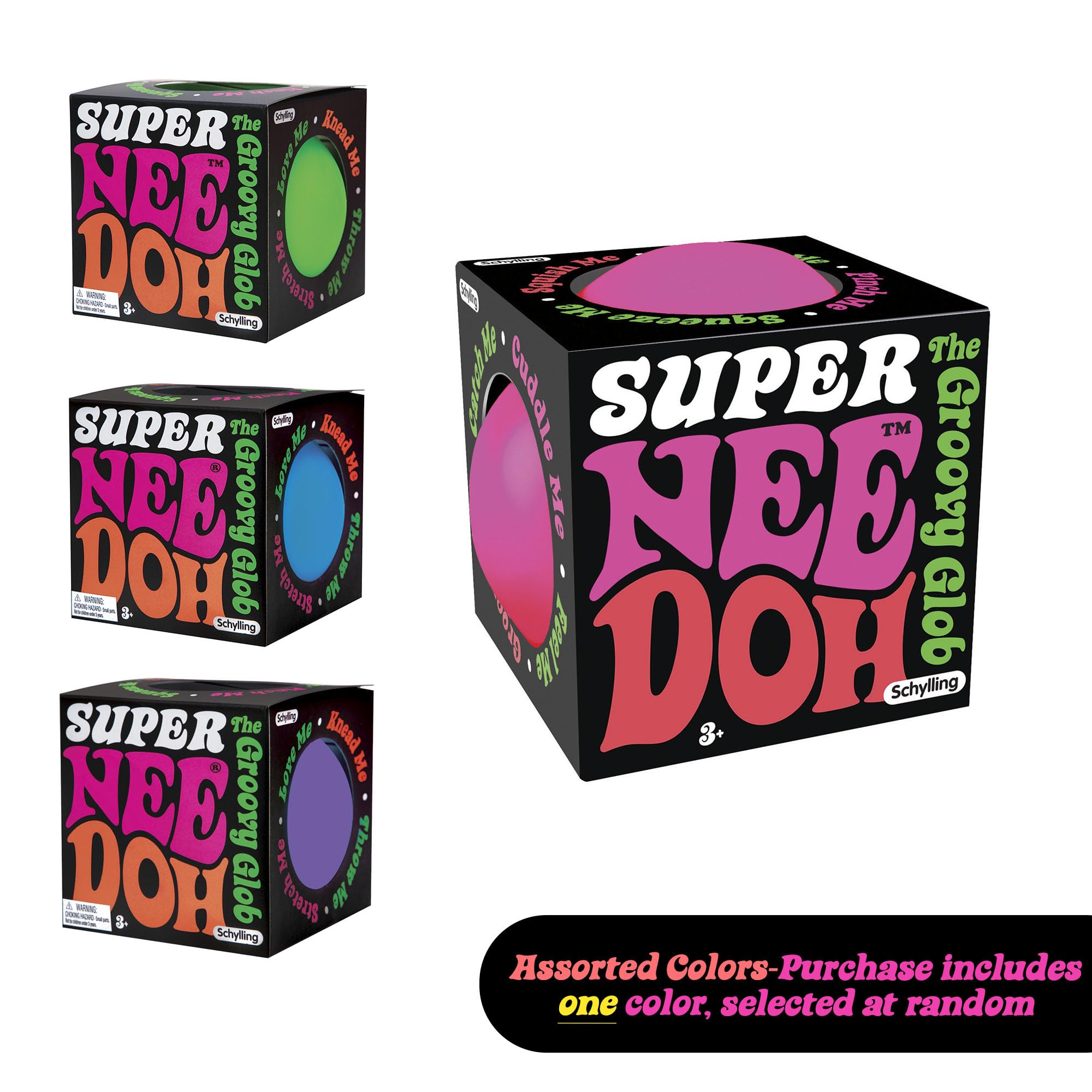Buy now Schylling Brand Original Super Nee Doh Stress Ball Fidget Toy - Huge 4.5" in Diameter - Jumbo Squishy Squeezy Fun - Colors Assorted - Ages 3+ at indiglob india