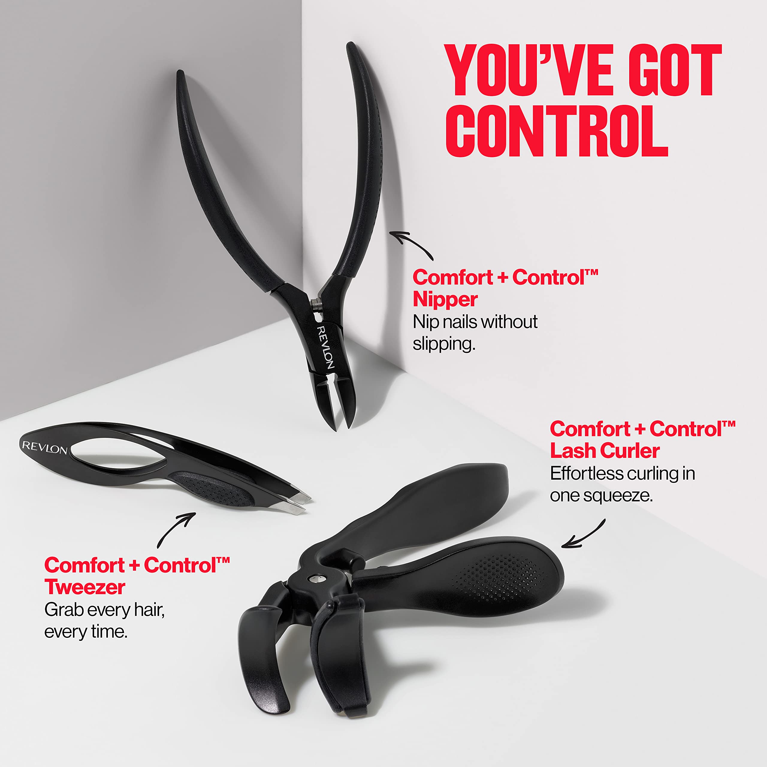 Buy now Revlon Comfort and Control Tweezer, Easy to Use Eyebrow Tool with Wide Grip, 1 count at indiglob india
