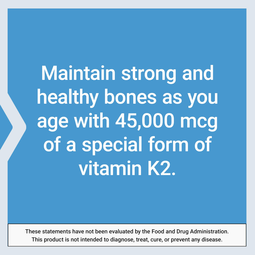 Life Extension Mega Vitamin K2, 45 mg, 30 Capsules | High Potency for Strong Bones, Clinically Studied Dosage, Promotes Healthy Bone Density, Gluten-Free & Non-GMO