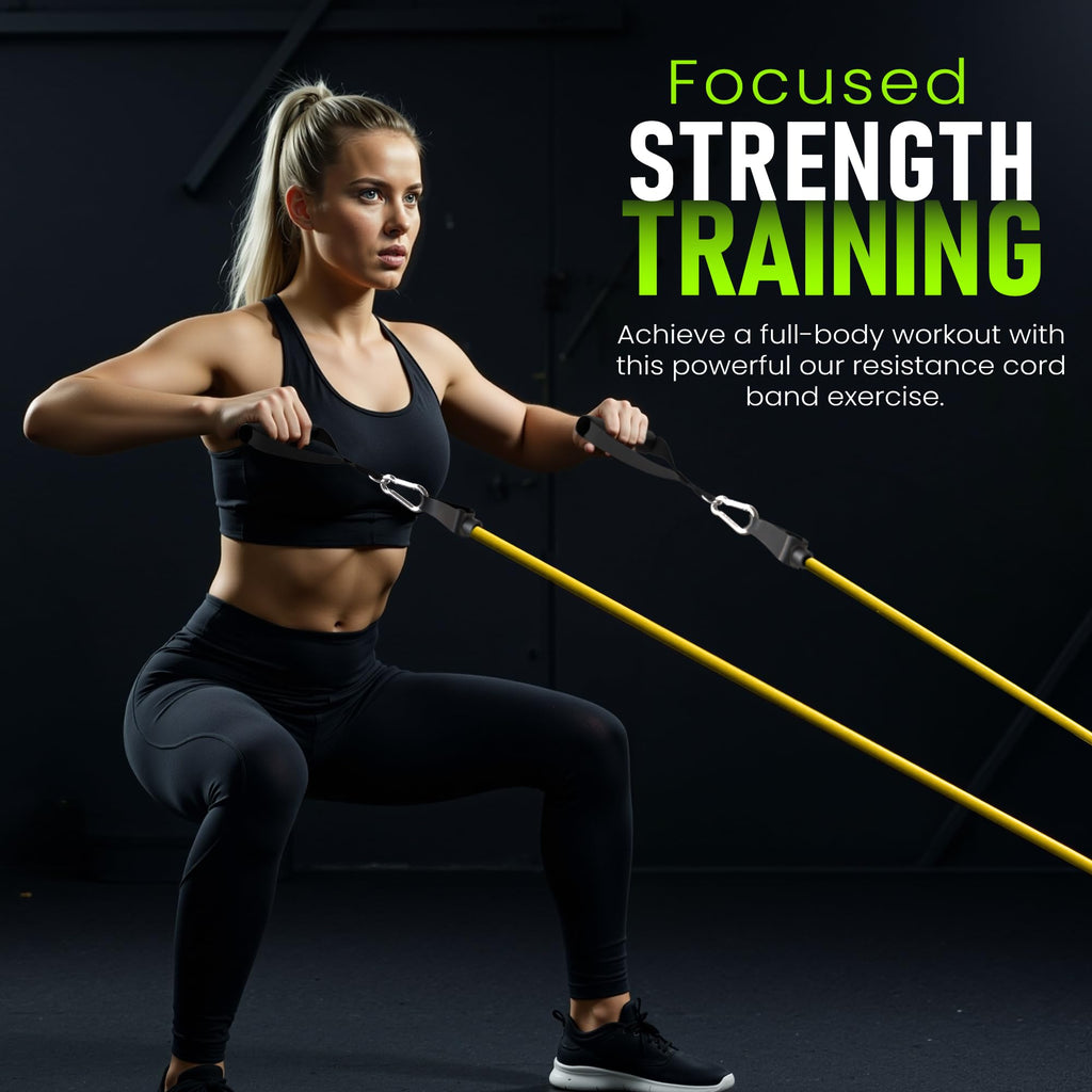 Resistance Bands with Handles, 150 lbs Premium Natural Latex - Set of 5