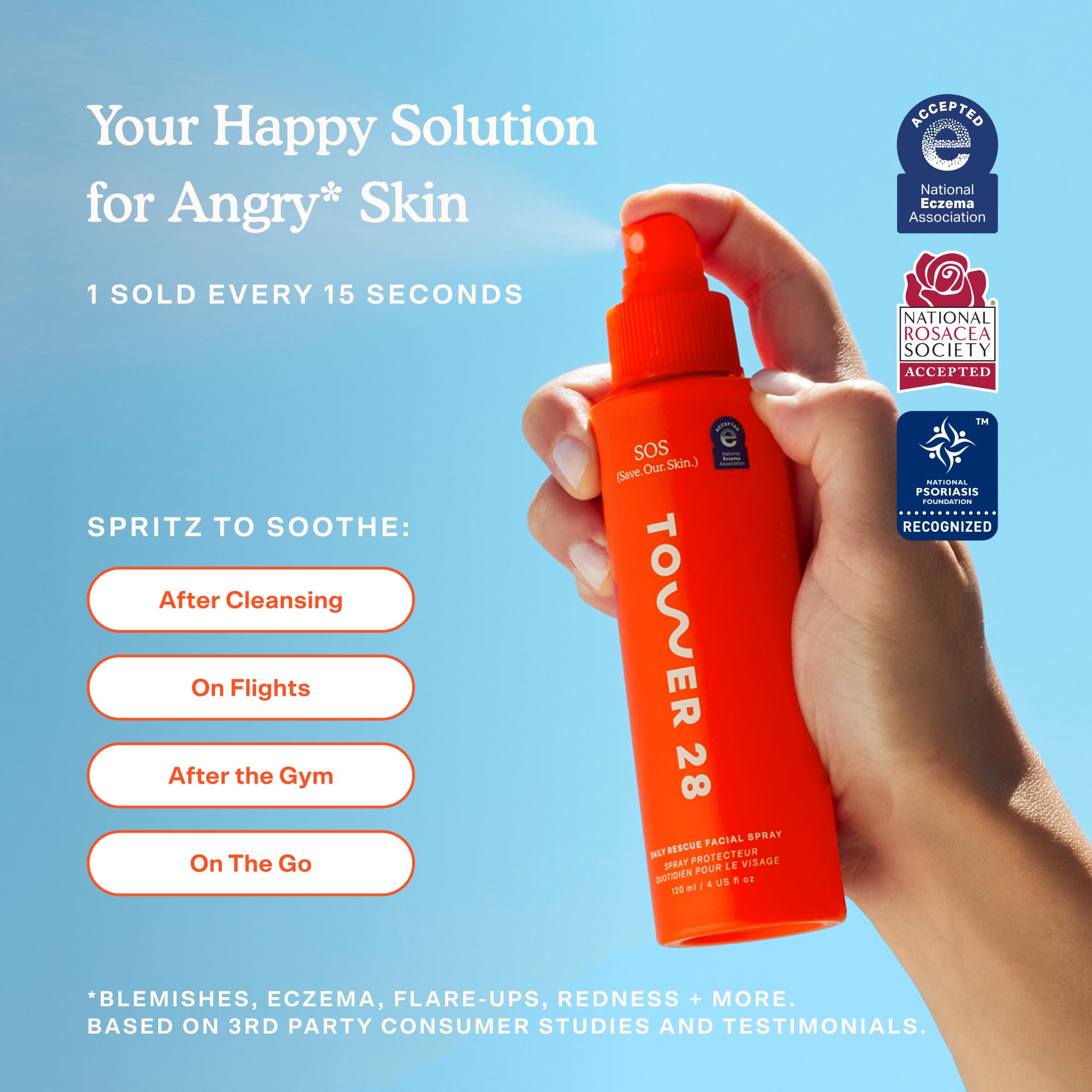 Buy now Tower 28 SOS Daily Rescue Facial Spray - Hypochlorous Acid Spray to Help Reduce Redness, Calm Irritation + Alleviate Flare-Ups - Purifying Travel Size Face Toner - Everyday Skin Care Essential (1 oz) at indiglob india