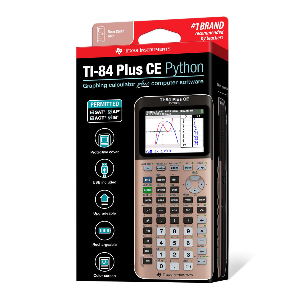 TI-84 Plus CE Graphing Calculator Texas Instruments, Rose Curve Gold