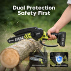 6-inch Mini Chainsaw Cordless: Pure Copper Brushless Motor, High Efficiency, Low Noise, Up to 80-Min Runtime for Trimming, Shrub Pruning and Wood Cutting, Best Gifts for Father, Dad, Husband, Men